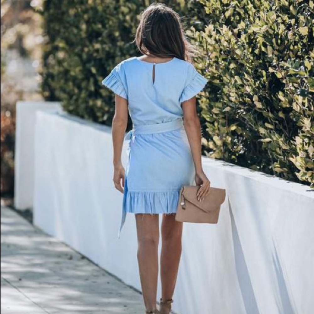 VICI Wilshire Cotton Ruffle Wrap Dress - Small